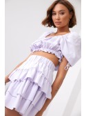 Smooth skirt with ruffles, lilac 40130 - Online store - Boutique